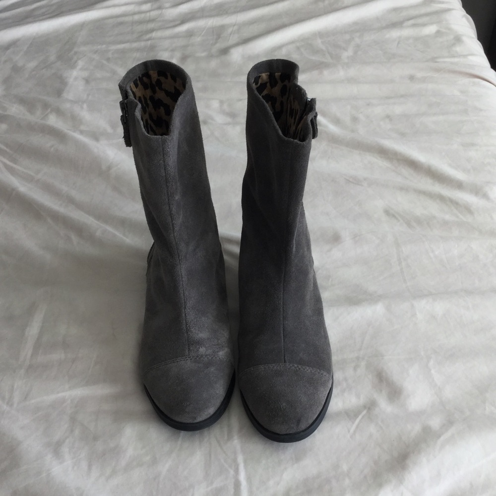 Gray ankle booties